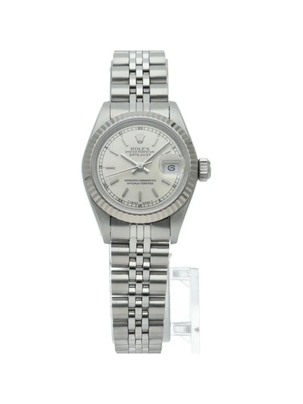 Rolex Datejust Watch 18K White Gold SS Silver